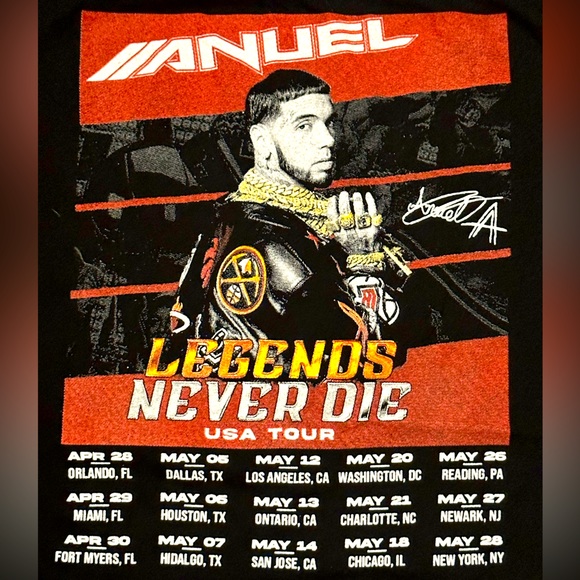 ANUEL®️ Official 2023 Legends Never Die Tour T-Shirt⚠️Only1️⃣👕Available⚠️ - Picture 1 of 5